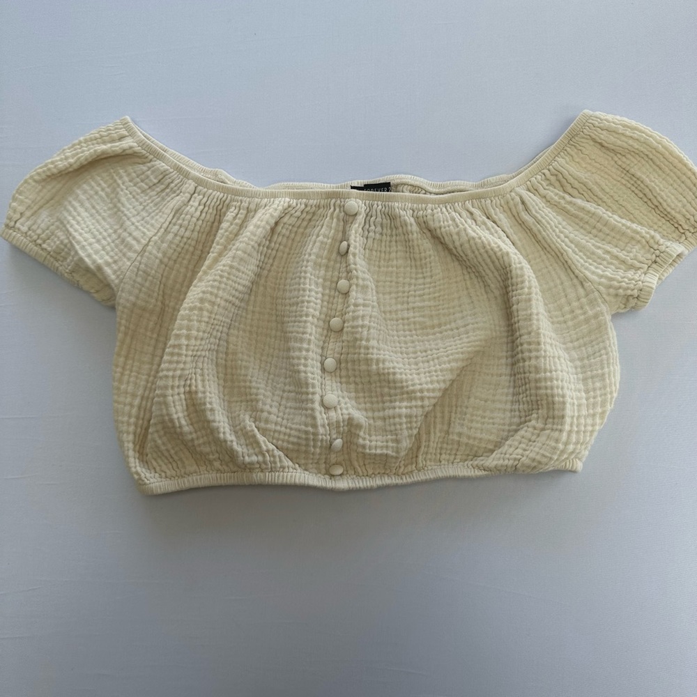 Cream Crop Top